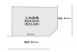 八尾市上之島町南、土地の間取り画像です