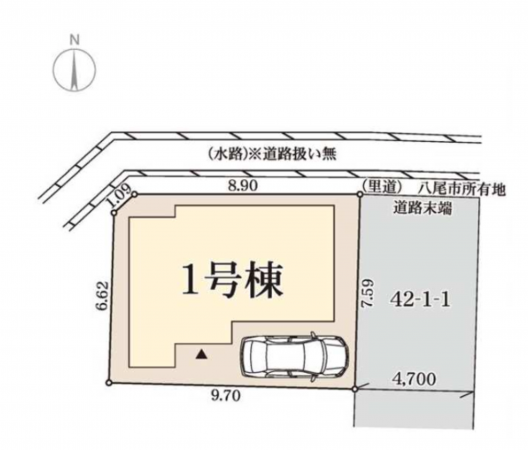 八尾市小畑町、新築一戸建ての間取り画像です