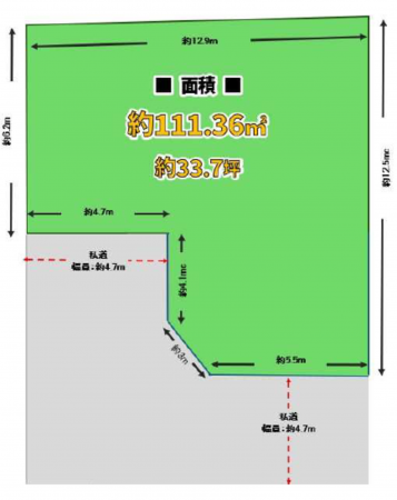 八尾市東山本町、土地の間取り画像です