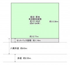 八尾市田井中、土地の間取り画像です