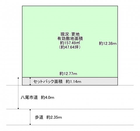 八尾市田井中、土地の間取り画像です