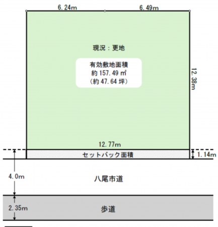 八尾市田井中、土地の間取り画像です