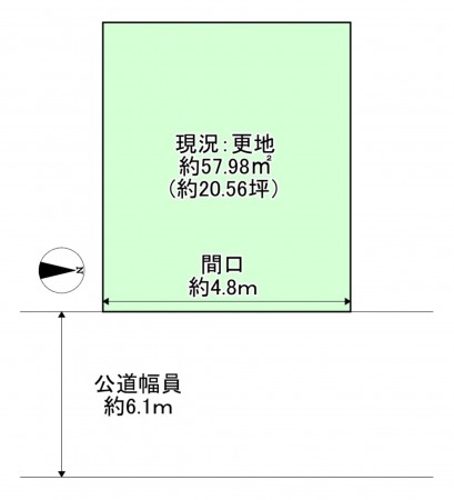 八尾市東山本町、土地の間取り画像です