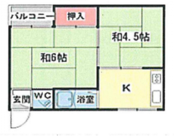 八尾市渋川町、マンションの間取り画像です