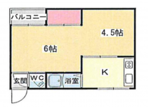 八尾市渋川町、マンションの間取り画像です