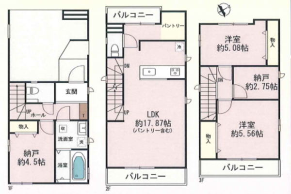 八尾市高安町南、新築一戸建ての間取り画像です