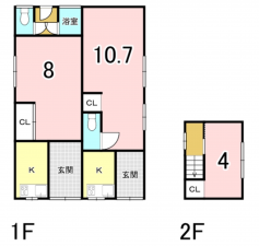 八尾市竹渕東、中古一戸建ての間取り画像です