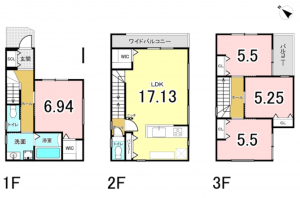 八尾市末広町、新築一戸建ての間取り画像です
