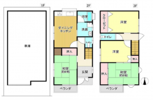 八尾市東山本新町、中古一戸建ての間取り画像です