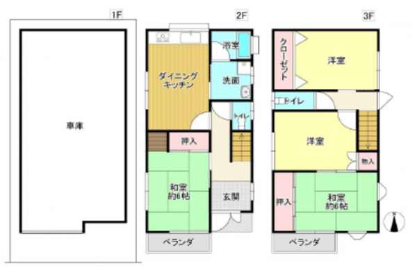 八尾市東山本新町、中古一戸建ての間取り画像です