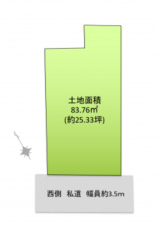 八尾市緑ヶ丘、土地の間取り画像です
