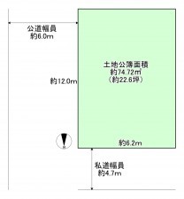八尾市南本町、土地の間取り画像です