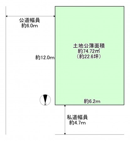 八尾市南本町、土地の間取り画像です