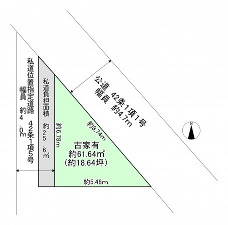 八尾市緑ヶ丘、中古一戸建ての間取り画像です