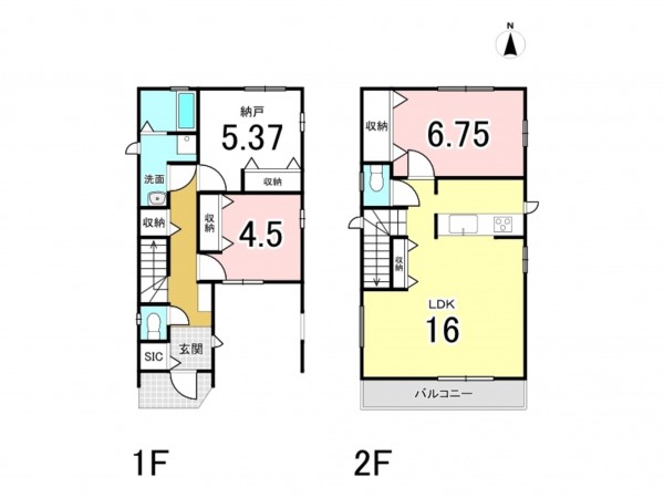 八尾市山本町南、新築一戸建ての間取り画像です