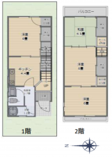 八尾市松山町、中古一戸建ての間取り画像です
