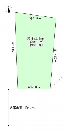 八尾市植松町、土地の間取り画像です