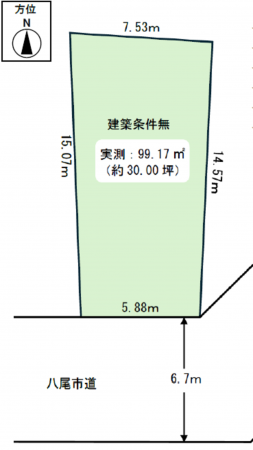 八尾市植松町、土地の間取り画像です