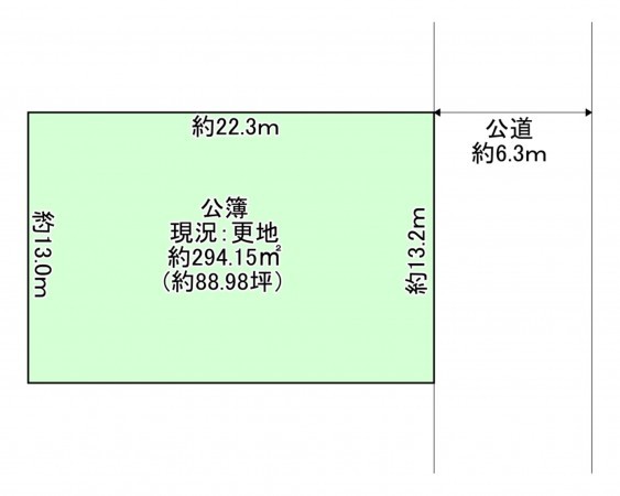 八尾市刑部、土地の間取り画像です