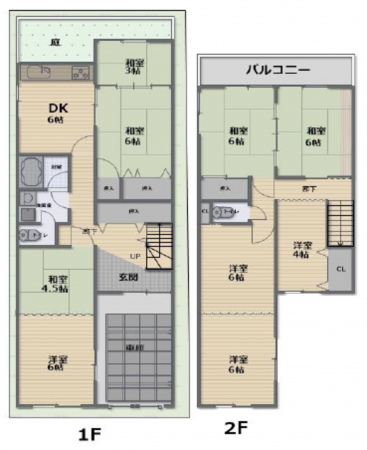 八尾市南木の本、中古一戸建ての間取り画像です