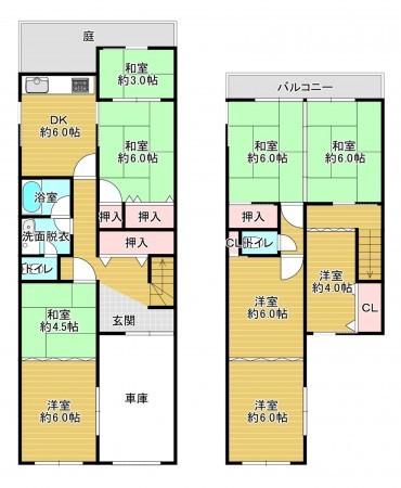 八尾市南木の本、中古一戸建ての間取り画像です