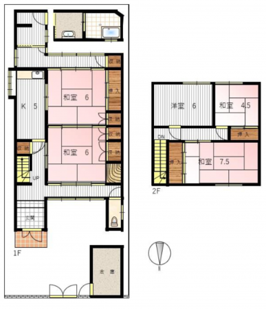 八尾市北木の本、中古一戸建ての間取り画像です