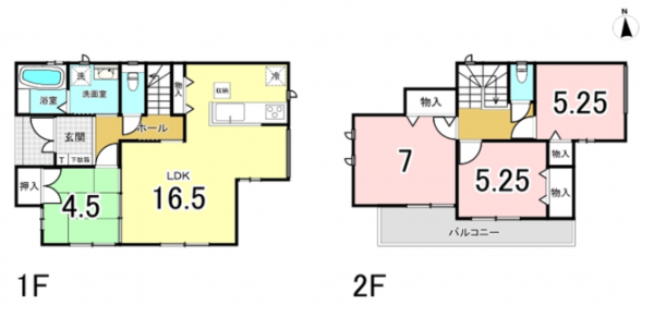八尾市堤町、新築一戸建ての間取り画像です