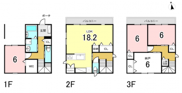 八尾市竹渕、新築一戸建ての間取り画像です