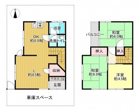 八尾市西山本町、中古一戸建ての間取り画像です