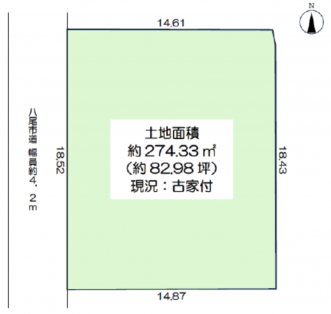 八尾市新家町、土地の間取り画像です