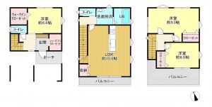 八尾市東本町、新築一戸建ての間取り画像です