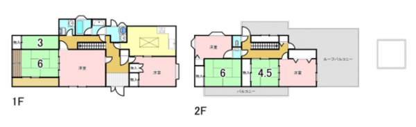 八尾市刑部、中古一戸建ての間取り画像です