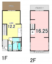 八尾市福万寺町南、中古一戸建ての間取り画像です