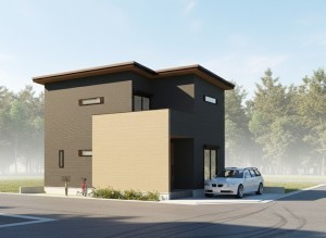 八尾市東弓削、土地の完成予想図（外観）画像です