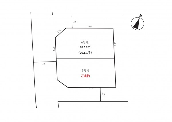 八尾市東弓削、土地の間取り画像です