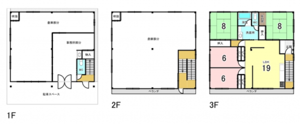 八尾市沼、収益物件/事務所の間取り画像です