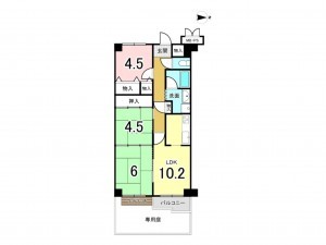 八尾市山本町北、マンションの間取り画像です