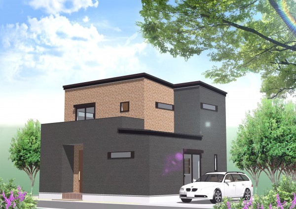 八尾市刑部、土地の完成予想図（外観）画像です