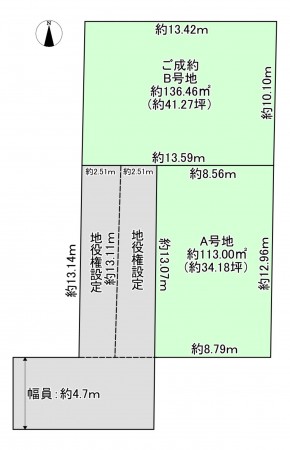 八尾市刑部、土地の間取り画像です