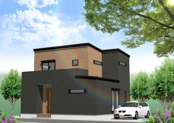 八尾市刑部、土地の完成予想図（外観）画像です