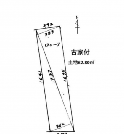 八尾市山本町南、土地の間取り画像です