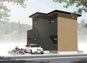 八尾市跡部本町、土地の完成予想図（外観）画像です