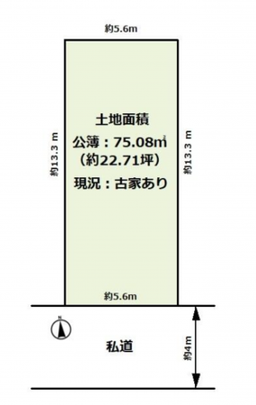 八尾市北本町、土地の間取り画像です