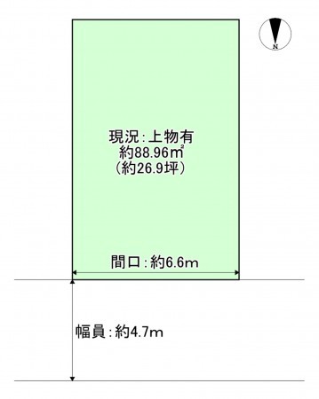 八尾市山本町、土地の間取り画像です