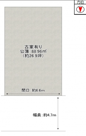 八尾市山本町、土地の間取り画像です