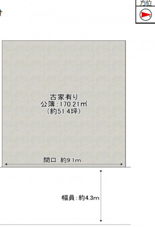八尾市東山本町、土地の間取り画像です