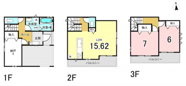 八尾市志紀町南、新築一戸建ての間取り画像です