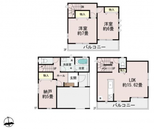 八尾市志紀町南、新築一戸建ての間取り画像です