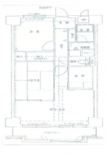 八尾市東久宝寺、マンションの間取り画像です