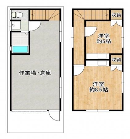八尾市堤町、収益物件/事務所の間取り画像です